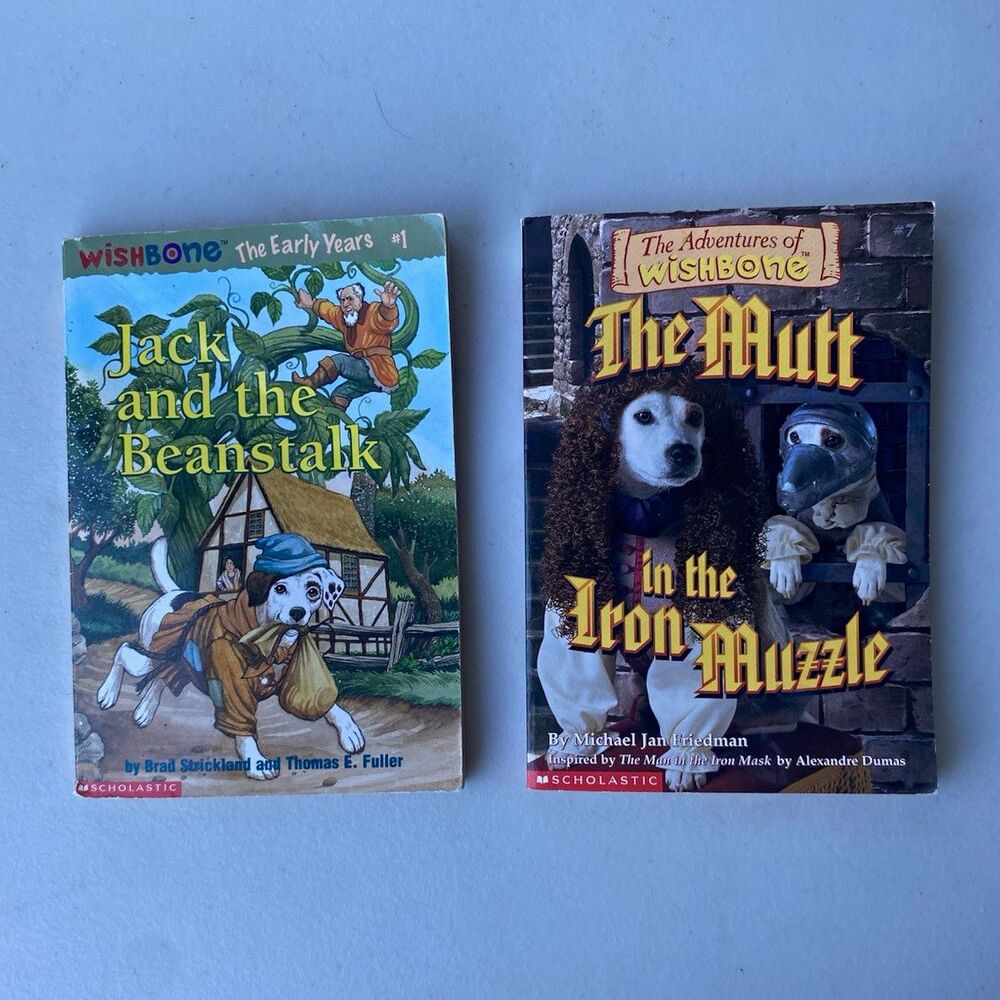 Wishbone Book Lot 2 The Early Years Jack & Beanstalk Mutt Iron Muzzle Scholastic